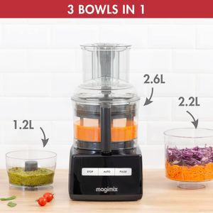 Magimix 3200XL Food Processor, 2.6L Bowl – 6-in-1, Black, 650W