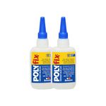 Polyfix Low Viscosity Glue For Acrylic Pasting, flex bonding | Fast Drying, bonds in seconds, waterproof| For Footwear, Helmets, Toys, Handicrafts, Ceramic Repair etc. 50g (Pack of 2)