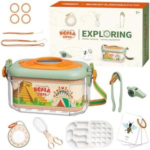 Bug Catcher for Kids Explorer Bug Catching Kit,Magnifying Glass, Tweezers, Whistle & Compass, Learning Guide, Insect Habitat, Outdoor Toys(3 Year +)