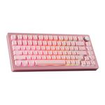 EPOMAKER Tide75 QMK/VIA Wireless Gaming Keyboard, 75% Aluminum Mechanical Keyboard, Programmable Creamy Keyboard, Bluetooth/2.4Ghz/USB-C, with FR4 Plate, 5-Layer Foam for Win/Mac (Pink)