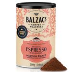 Balzac’s Coffee Roasters - Espresso Blend | Fairtrade Organic | Ground (Fine Grind) 100% Arabica Whole Bean Coffee | Filter Drip | Medium Roast | Velvety & Smooth | 300 G / 10 OZ.