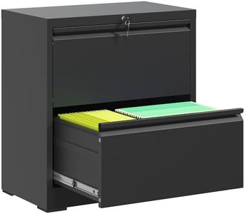 VIYET 2 Drawer File Cabinet,Metal Lateral Filing Cabinet with Lock,Home Office Storage Organizer Cabinet for Legal/Letter/A4/F4 Size Files,26.8" W,Black