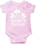 Daddy's Backup - Daddy's Drinking Buddy Really Love My Daddy - Funny Cute Infant Creeper, One-Piece Baby Bodysuit, Pink, 6 Months