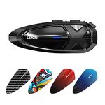 LEXIN GTX Motorcycle Bluetooth Headset, 10 Riders Helmet Communication Systems, Universal Intercom with Audio Multitasking/Hi-Fi Speakers/IP67 Waterproof/Voice Assistants/5 Shells, Single