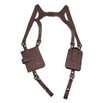 Anti-Theft Underarm Shoulder Bag Hidden Strap Wallet Holster Bag Leisure Double Shoulder Wallet Security Concealed Pack Backpack (Brown)