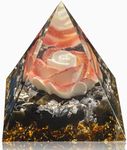 EternalOrgone Orgone Pyramid for Positive Energy, Obsidian Stones Healing Crystals Pyramid for Reduce Stress Chakra Reiki Healing Meditation Attracts Lucky and Success (Red-White&Obsidian)