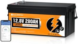 ECO-WORTHY 12V 280AH LiFePO4 Lithium Battery with Bluetooth, Low Temp Protection, Built-in 250A BMS, 3584Wh Energy. Perfect for Off-Grid, RV, Solar Power System, Trolling Motor