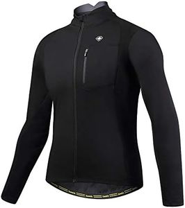 Santic Men's Cycling Bike Winter Jackets Windproof Fleece Thermal Warm UP Running Bike Bicycle Jacket