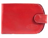 Big Skinny Women's Taxicat Leather Bi-Fold Slim Wallet, Red