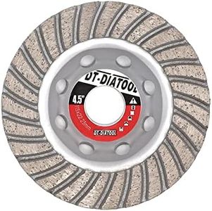 DT-DIATOOL Diamond Grinding Wheel 4-1/2 Inch Inch for Concrete Masonry Hard Stone Premium Sintered Diamond Turbo Segmented Turbo Row Cup Wheel