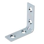 IMPEX Angle Bracket for Reinforcing Chairs/Tables - 24 Pcs Shelf bracket Zinc Plated L Shape Bracket for Solid Shelf Support Joint Right Corner Brace (50 X 50 MM)