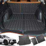 powoq Cargo Liner Compatible with 2020-2024 Subaru Outback Trunk Mat Backrest Mat TPE Cargo Mat Replacement for 2020 2021 2022 2023 2024 Subaru Outback Accessories(Upgrade Trunk Mat+Backrest Mat)