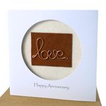 Camellia Bees Copper 7th Wedding Card - Copper Wire Love Card For Her Him, Handmade Card for Happy Couple, Wife, Husband on Valentines day, wedding anniversary (07th)