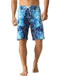 Nonwe Men's Sportwear Quick Dry Board Shorts with Lining, Wave Blue-409, 42