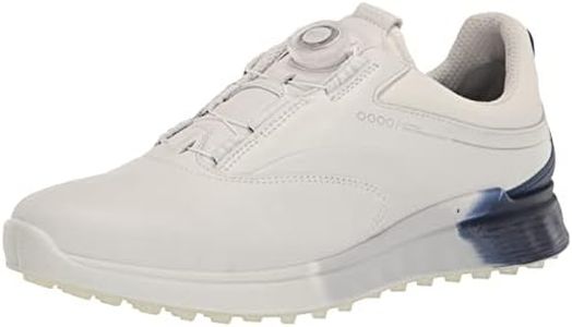 ECCO Men's S-Three Boa Gore-tex Waterproof Hybrid Golf Shoe, White/Blue Depths/Bright White, 9-9.5