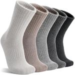 MOGGEI Womens Merino Wool Socks for Hiking Winter Warm Thick Thermal Crew Cozy Cabin Ladies Gift Comfy Boot Work Socks 5 Pairs(Assorted(5 Pairs))