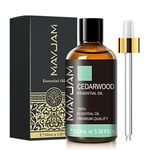 Cedarwood Essential Oil 100ml, MAYJAM Pure Aromatherapy Essential Oil Cedarwood Oil for Diffuser, Soaps, Candles, 3.38fl.oz Essential Oils with Glass Dropper