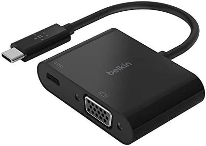 Belkin USB-C to VGA Adapter + Charge (Supports HD 1080p Video Resolution, 60W Passthrough Power for Connected Devices) MacBook Pro VGA Adapter