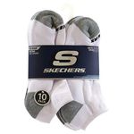 Skechers Men's 10 Pack No Show Socks, white traditional One Size