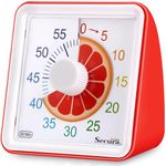 Secura Brands 60-Minute Visual Timer, Timer for Kids, Classroom Timer, Countdown Timer for Adults, Time Management Tool for Teaching (Red)