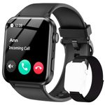 IOWODO R30Pro Smart Watch for Men and Women, Smartwatch, 1.85" with Call and Whatsapp Messages Function Bluetooth 5.0, 100 Sport Modes for iOS Android Phone (Black)