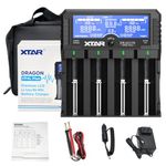 XTAR Dragon VP4L Plus Charger 4-Slots Intelligent Universal Battery Charger Analyzer tester for 14500 18650 21700 26650 32650 AAA AA C D Batteries 11.1V /3S Battery Pack