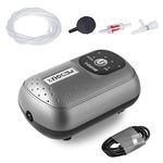 PYPABL Portable USB Aquarium Air Pump, Intelligent Battery Oxygen Pump, Whisper Aerator for up to 400L Fish Tank, Outdoor Fishing, Aquatic Transport, Aquatic Market (1 Outlet)
