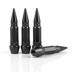 SINGARO 60mm Spiked Valve Caps,Aluminum Alloy Dustproof and Waterproof Tire Valve Stem Caps, Suitable for Cars, Trucks and Motorcycles (4PCS Black)