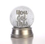 Boxer Gifts You Got This Inspirational & Motivational Glitter Snow Globe Ornament | Heartfelt Gift For Her, Pregnancy, University Exams, New Job, Silver