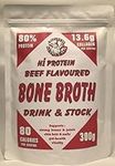 Bone Broth Beefy Drink and Stock 300g, 100% Natural Collagen & Protein Bone Broth from Sweden. Nutrition for Healthy Joints, Skin, Hair & Nails