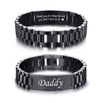 VNOX Custom Engraving Masculine Metal Band Stainless Steel Link Bracelet Personalized Engraved DAD Jewelry Gift for Men DAD Father,Style 5