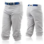 Franklin Sports Youth Knicker Baseball + Softball Pants - Knee High Pants for Kids - Knicker Style with Belt Loop Gray