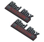 EmbRoom 2PCS Mad Max Edition Car Decal Emblem 3D Letters Badge Truck Adhesive Conservative Stickers, Black Red