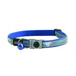 Rogz Catz Nightcat Small 1/8" Breakaway Reflective Cat Collar, Blue Floral Design