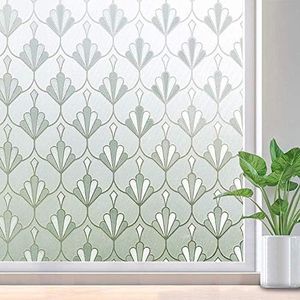 rabbitgoo Privacy Window Film Non Adhesive Frosted Glass Film Anti UV Window Sticker Self Static Cling Decorative Glass Film for Home Kitchen Living Room, Removable & Reusable, 90 x 200 cm