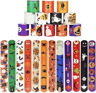 MENGON 24pcs Halloween Slap Bracelet à Claquer Enfant Anniversaire Cadeau Snap Band Bracelets pour Fille Garcon Jeu Jouet Fête Party Favors School Goodie Sacs