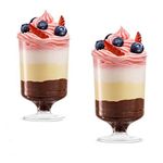 Navin plast Plastic Wine Glass | Multipurpose Drinking Glass | Pudding Cup Dessert Cup | Food Grade | Freezer & Refrigeration Safe | Pack of 30