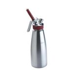 ISI Professional Gourmet Whip, 1L Stainless Steel Bottle and Cap, Hot and Cold Application (490313)