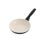 GreenPan Rio Healthy Ceramic Non-Stick 18cm Frying Pan Skillet, PFAS Free, Stay-Cool Handle, Oven Safe up to 160°C, Dishwasher Safe, Black & Cream