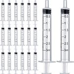 20 Packs Plastic Syringe with Measurement, Suitable for Measuring, Watering, Refilling (3 ml)