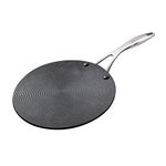 Circulon Hard Anodised Non Stick Aluminium Roti Tawa with Stainless Steel Handle | Chapati Tawa | Nonstick Dosa Tawa | Tawa Pan Big Size | Tawa Induction Base, 26 cm, Black