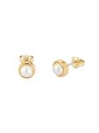 Ted Baker Sinaa Pearl Stud Earrings For Women (Gold Tone/Pearl)