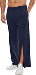 PINSPARK Men's Jogging Bottoms Cotton Sports Trousers with Full-Length Zip Rehabilitation Trousers Leisure Tear-Off Pants with Pockets