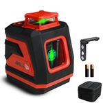 iBELL IBL LL5-45 Green Beam Self-Leveling Laser Level 45M/131ft | 5-Line | 4 Horizontal & 1 Vertical | ±0.3mm/m Precision | IP54 Waterproof | 2xAA Batteries | Home, DIY & Professional Use..
