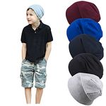 WELROG Kids Beanie Hats Infant Baby Boys Baby Girl Beanies Caps Hat Cotton Skull Caps 1/2-5 Years Old (Black/Navy Blue/Gray/Royal Blue/Burgundy)