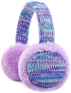 RAOEXI Winter Ear Muffs For Kids Warm Furry Knit Girls Earmuffs Boys Baby Plush Toddler Ear Warmers Outdoor Ear Covers(Purple)