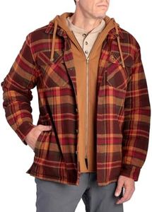 Legendary Whitetails Men's Standard Hooded Shirt Jacket, Maplewood Plaid, Large