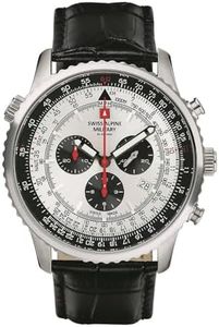 Swiss Alpine Military Herren Uhr Chronograph Analog Quarz 7078.9538SAM Leder