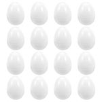 Ipetboom 16pcs Plastic Easter Egg Fillable White Blank Eggs Candy Box 8cm Empty Easter Eggs for Easter Hunt Party Favor Basket Stuffer