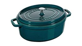 STAUB 1003842 Cast Iron Roaster/Cocotte, Oval 33 cm, 6.7 L, La Mer